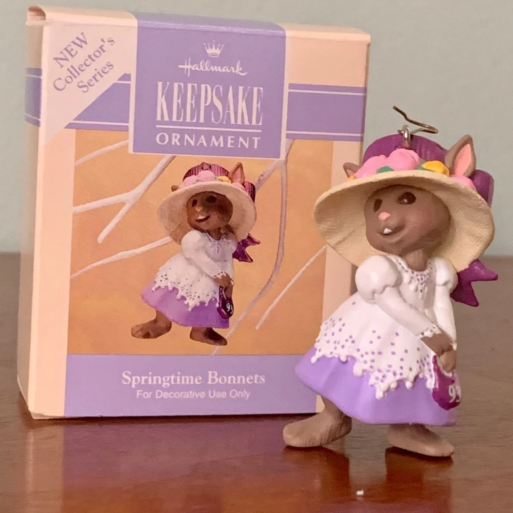 Hallmark Keepsake Spring Easter Ornament Springtime Bonnets 1993 #1 in Series